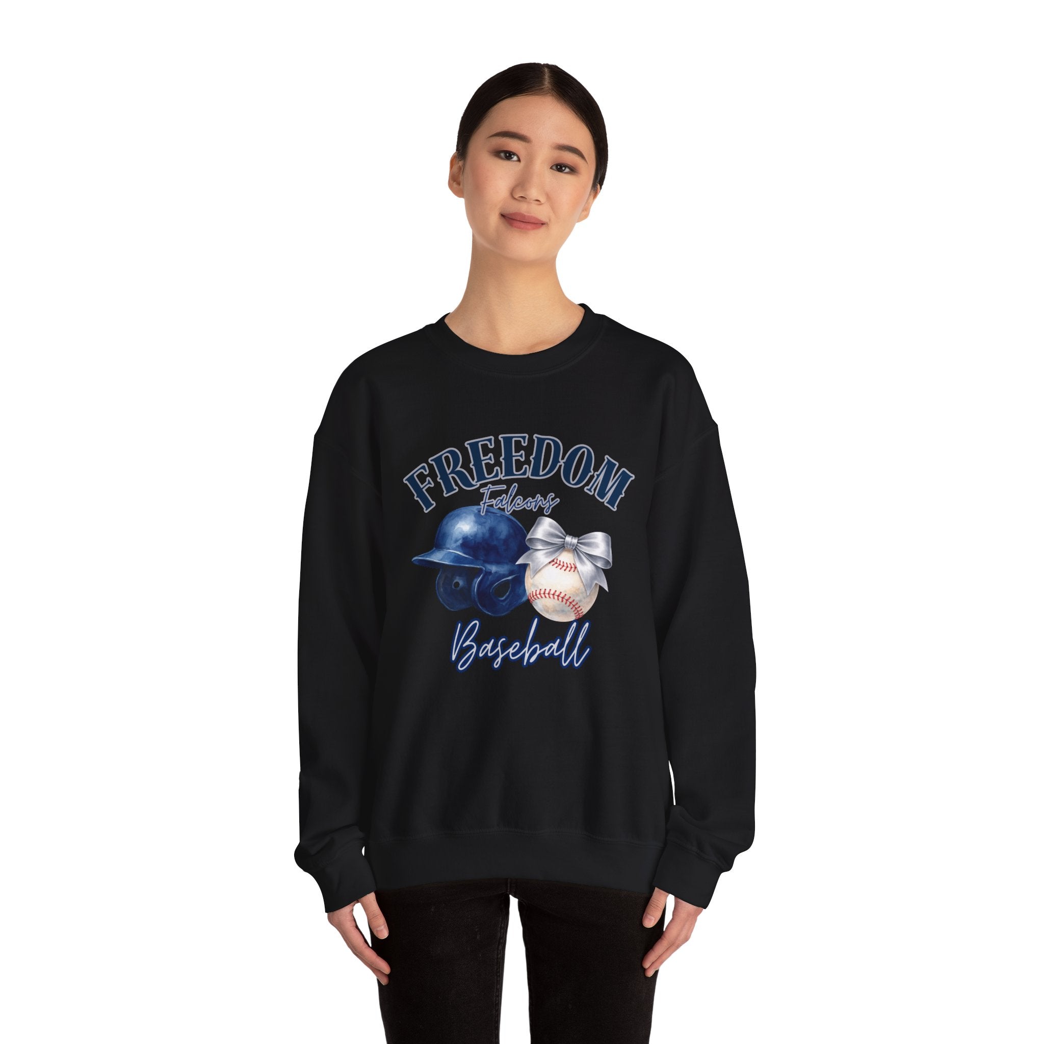 Freedom Baseball Crewneck Sweatshirt | Helmet and Baseball Graphic
