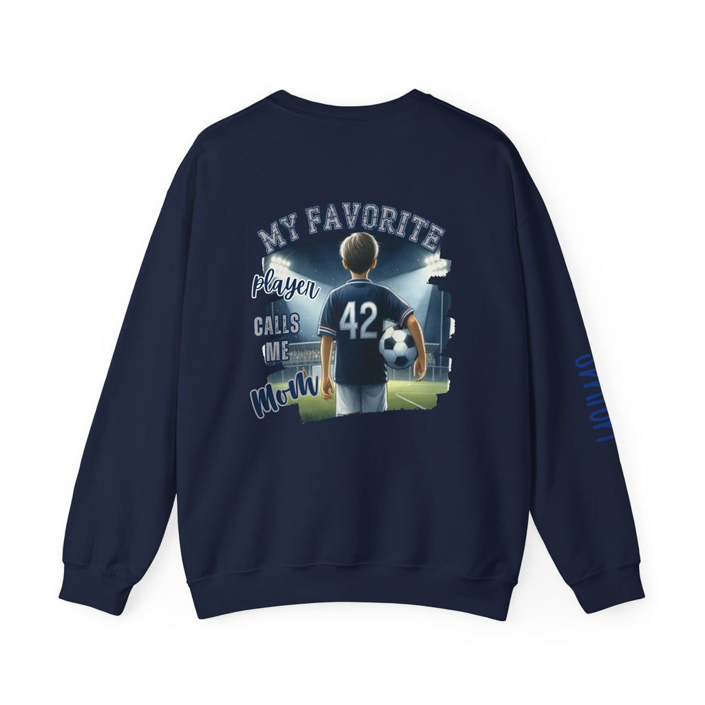 Freedom Falcons Soccer Player Crewneck Sweatshirt | My Favorite Player Back Print