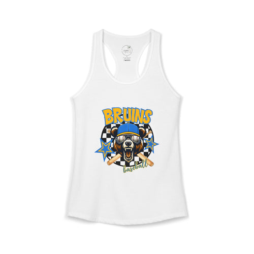 Bruins Baseball Checkered background Women's Ideal Racerback Tank