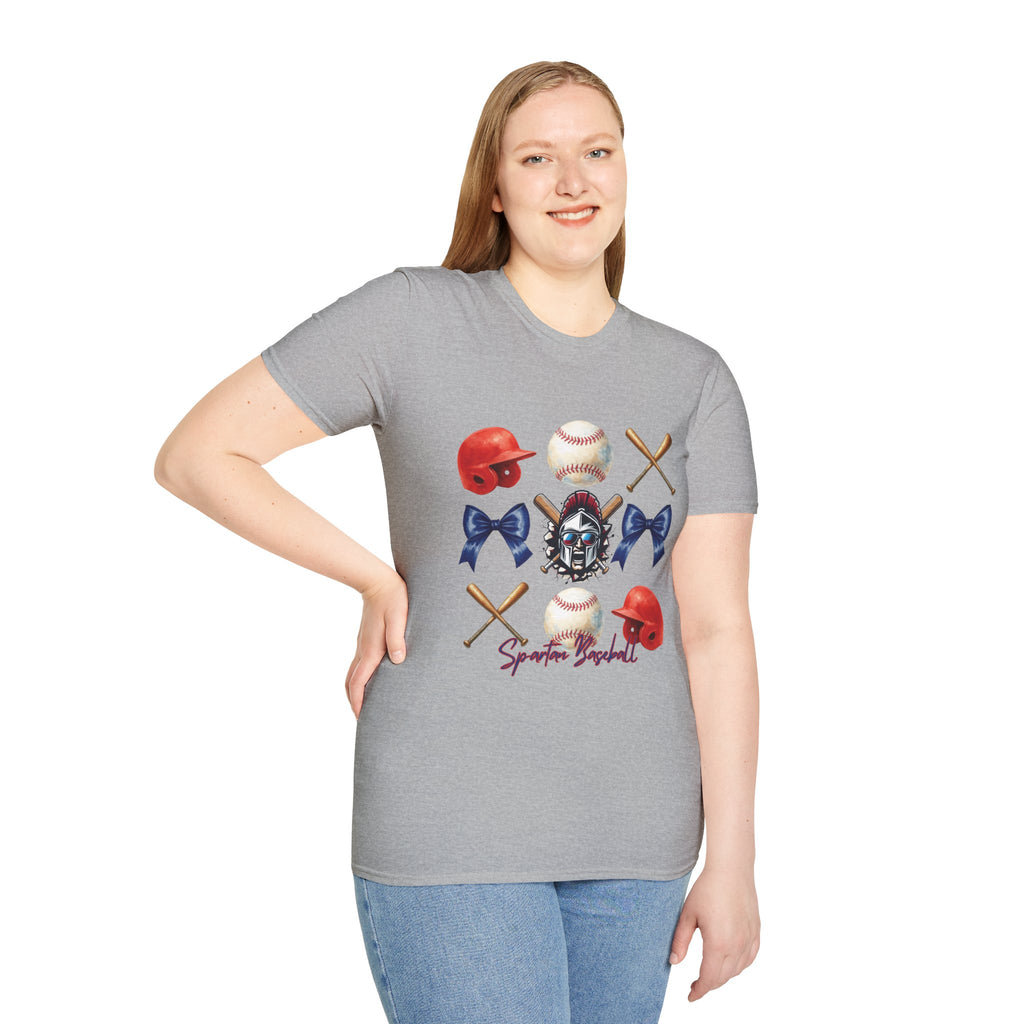 Spartan Baseball Helmet and Gear T-Shirt | Baseball bats, balls, catcher mask, bows