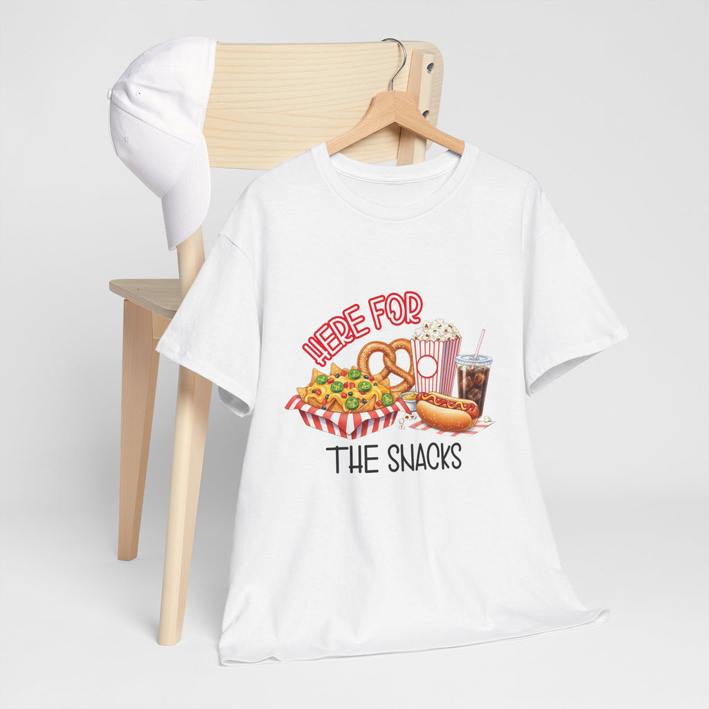 Here For The Snacks T-Shirt |Ballpark Snacks Nachos Popcorn Pretzel Soda