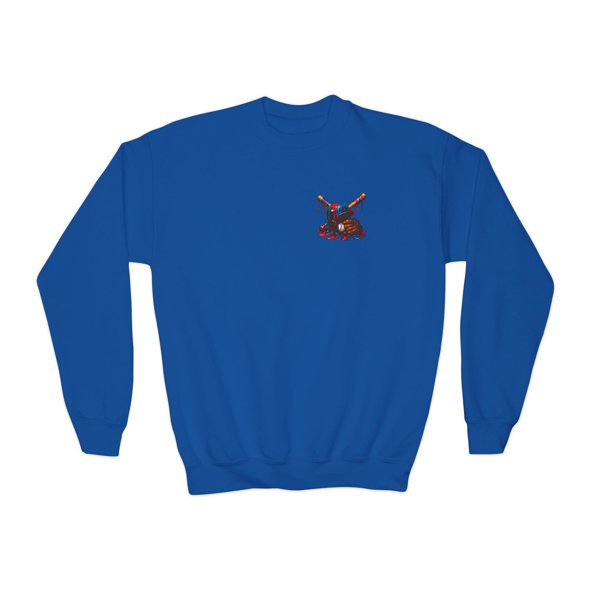 Drip Baseball Helmet Youth Sweatshirt | Drip Graphic, Sports Skull