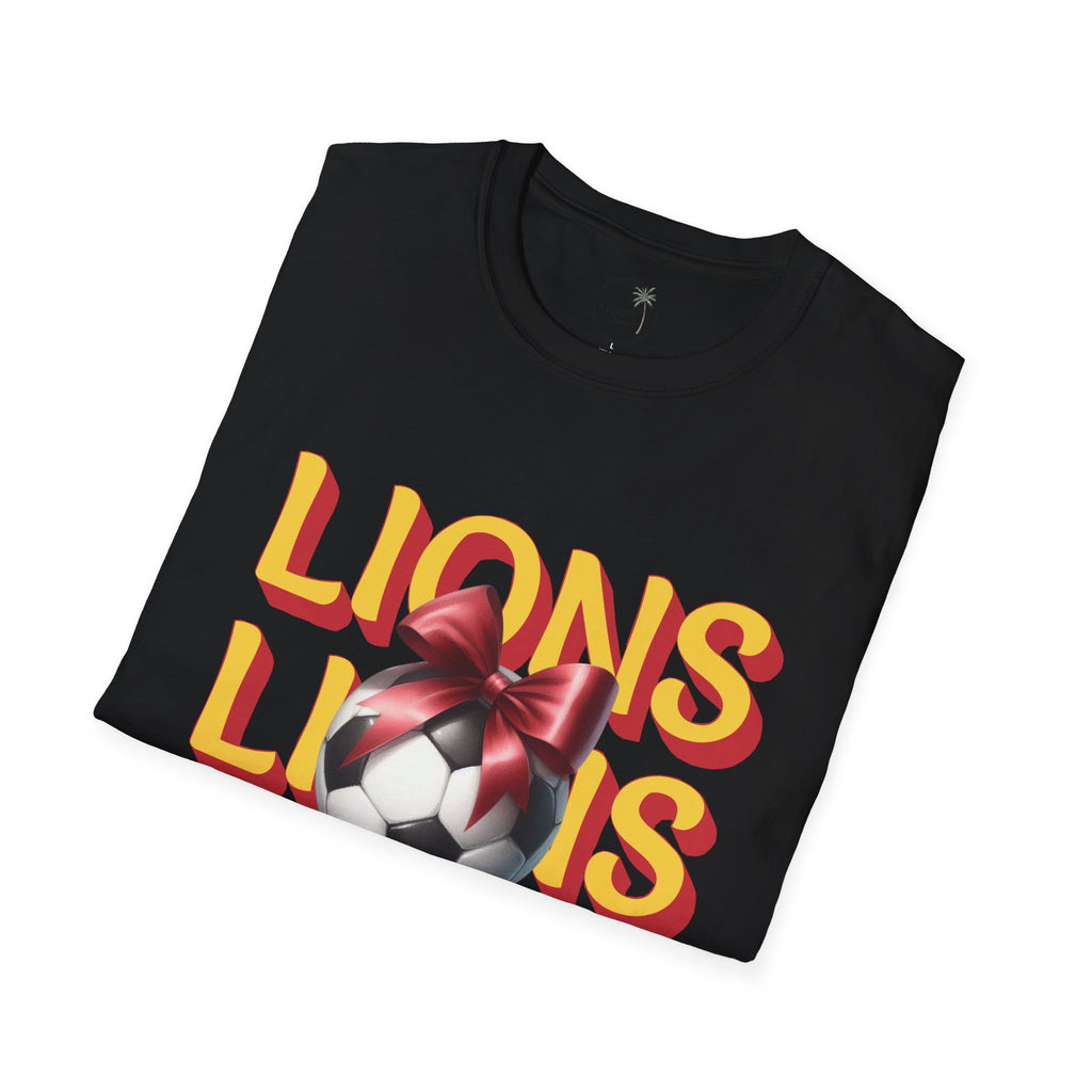 Liberty Lions Soccer Graphic Tee — Retro Lions Bow Soccer Ball Design