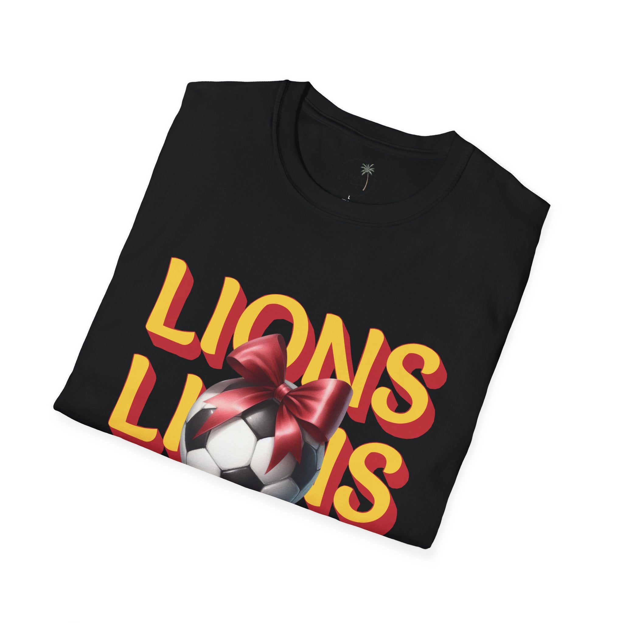Liberty Lions Soccer Graphic Tee — Retro Lions Bow Soccer Ball Design