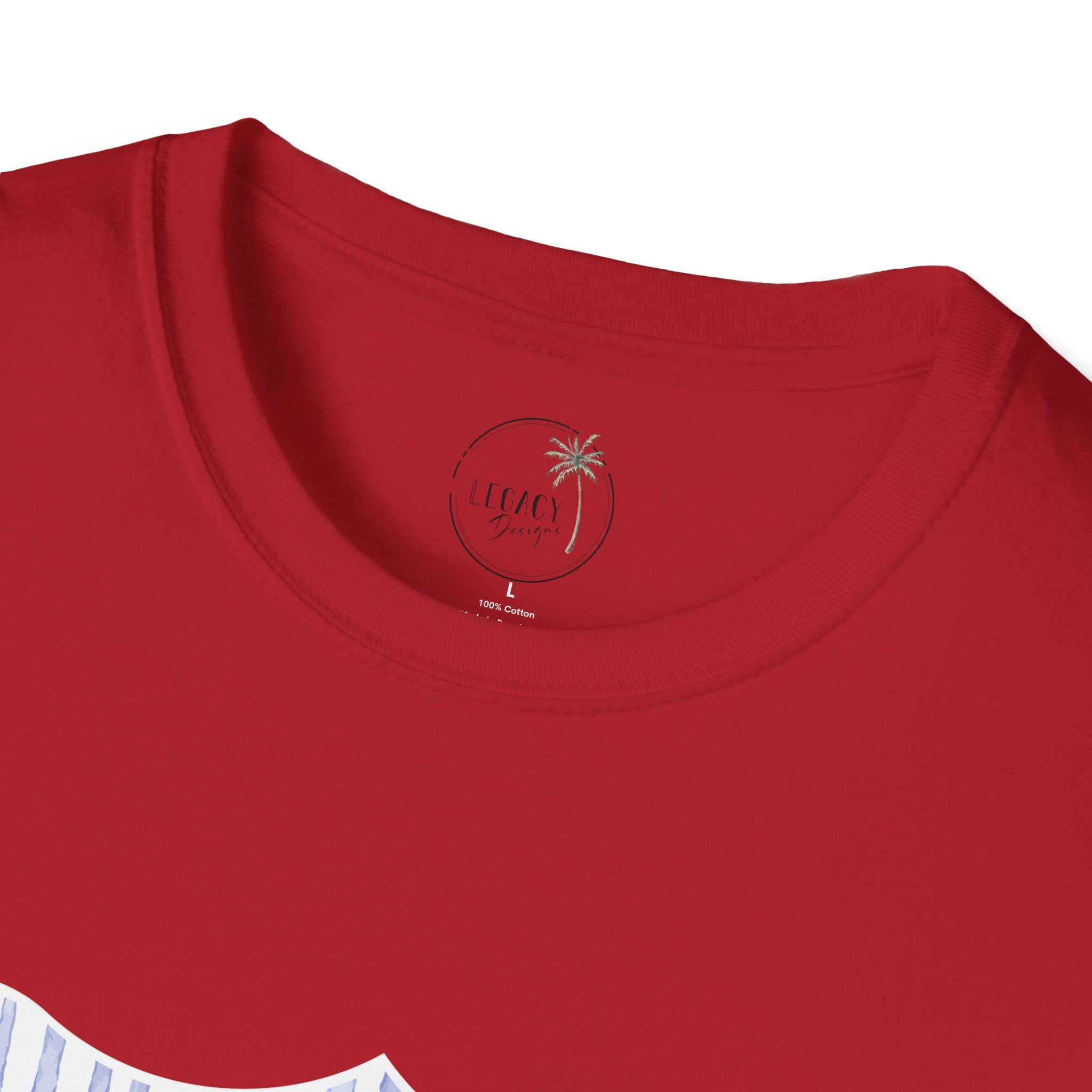 Preppy Hit the Dang Ball T-Shirt | Girly Baseball Graphic, Red White Blue Stripes