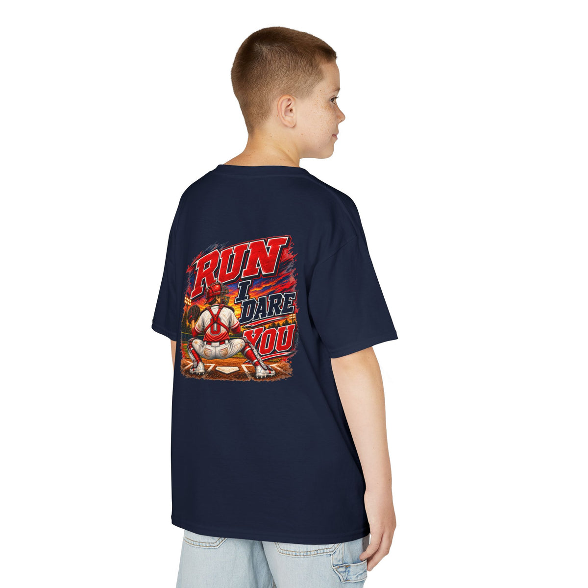 Baseball Catcher Kids Tee I Dare You Graphic tee