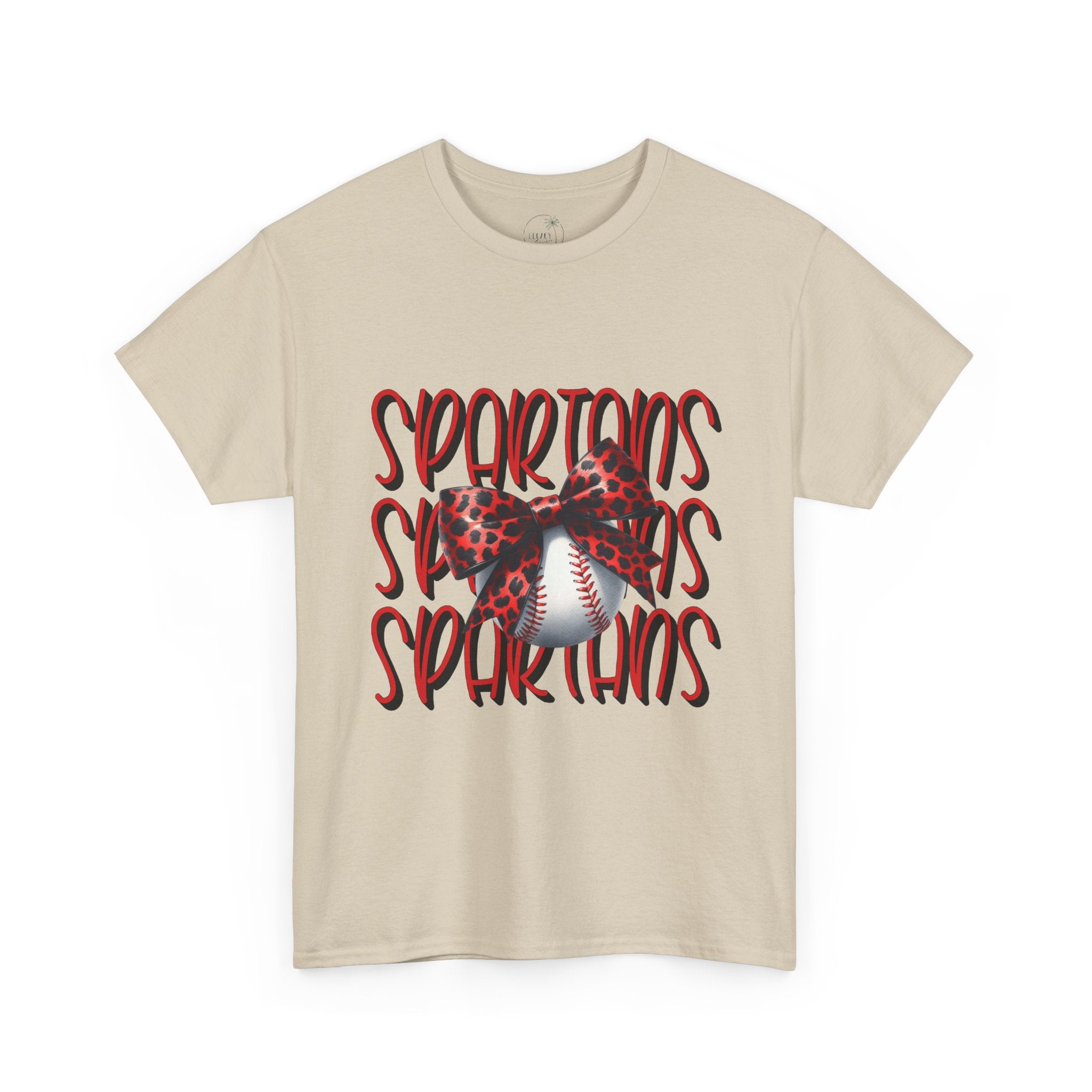 Spartans Baseball Tee | Leopard Bow Baseball Graphic