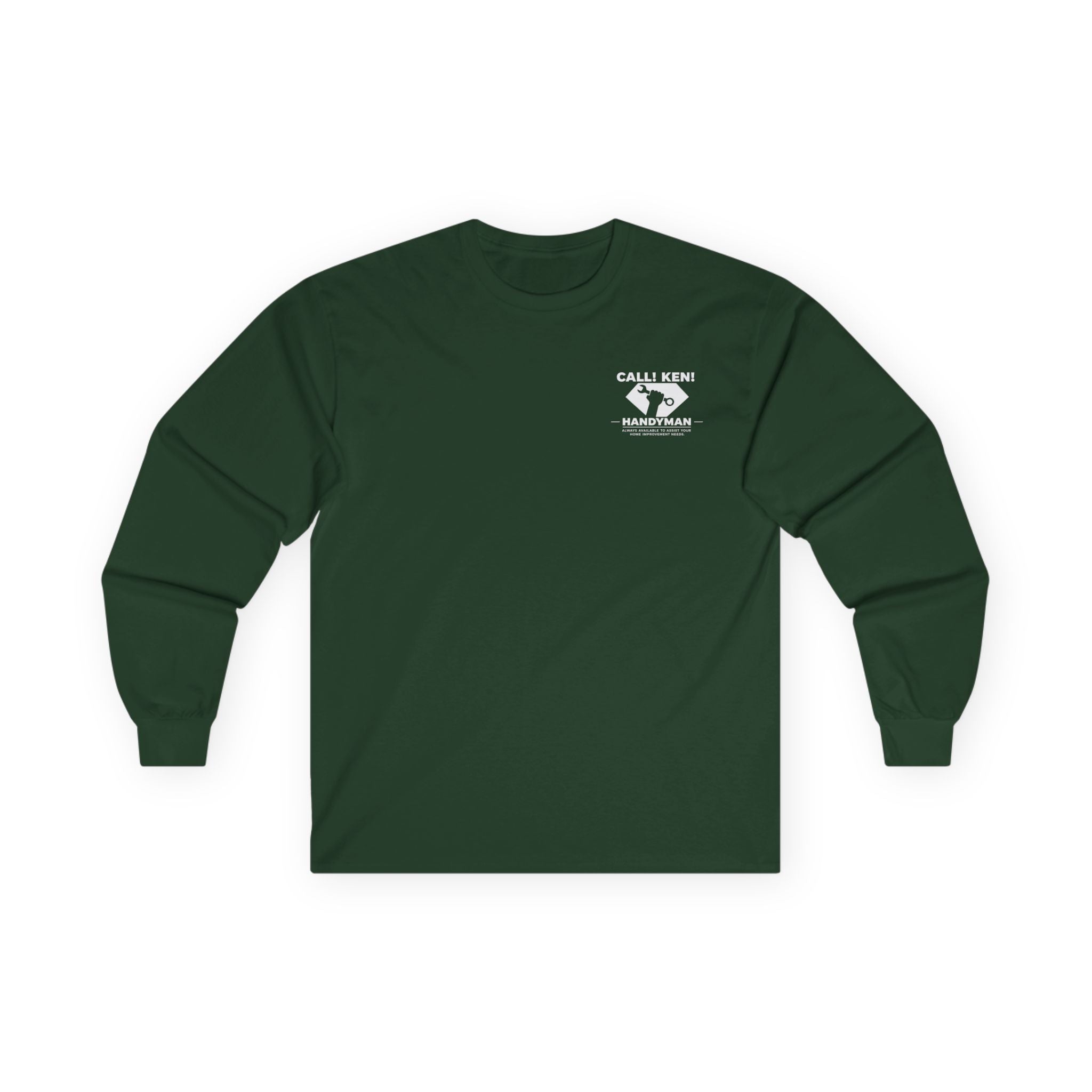 Call Ken Hammerman logo Long Sleeve Tee | vintage workwear, small print back design