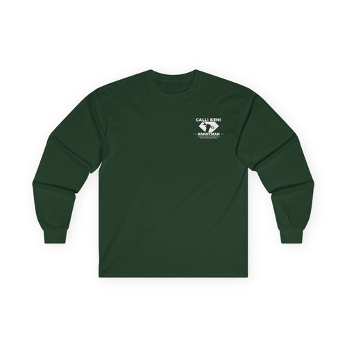 Call Ken Hammerman logo Long Sleeve Tee | vintage workwear, small print back design