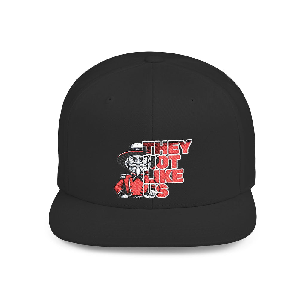 Rebel-They Not Like Us Flat Bill Snapback Hat, Team Spirit Cap, Gift for sports Mom/Dad, Game Day Accessory,
