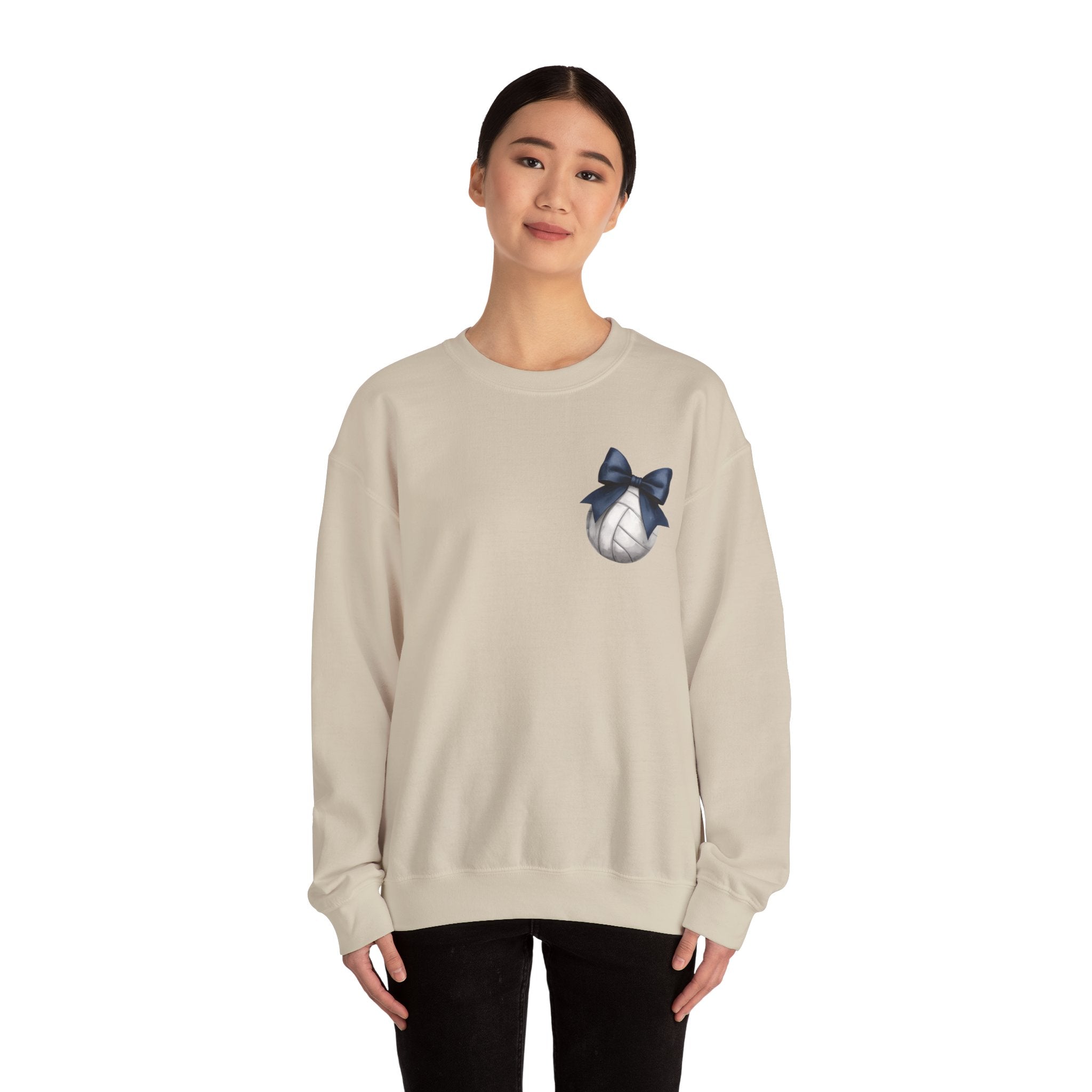 Falcons Freedom with Navy Bow Crewneck Sweatshirt