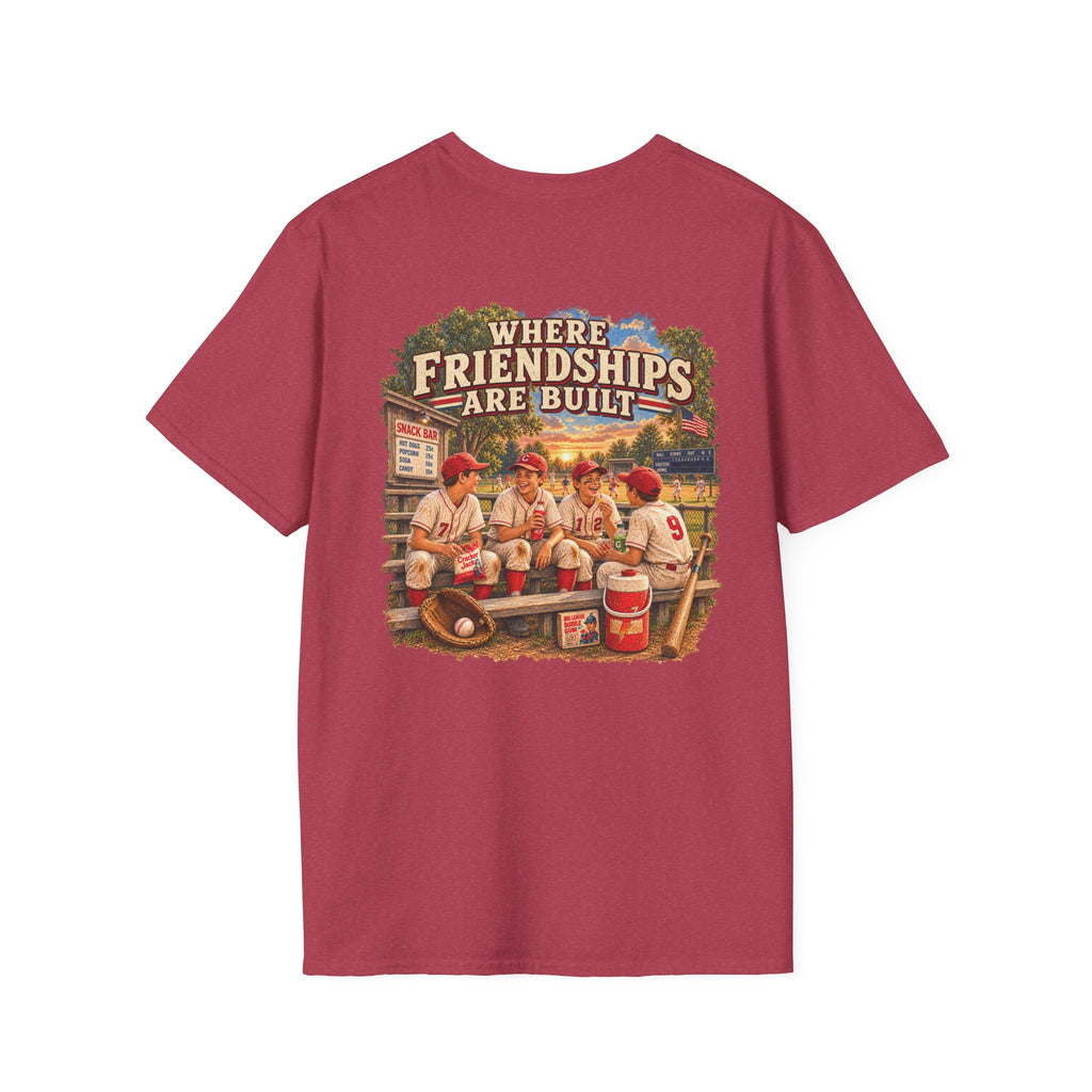 Vintage Baseball Nostalgia Shirt, Where Friendships Are Built Tee, Classic Baseball Fan Shirt, Game Day Graphic Tee, Sports Lover Gift