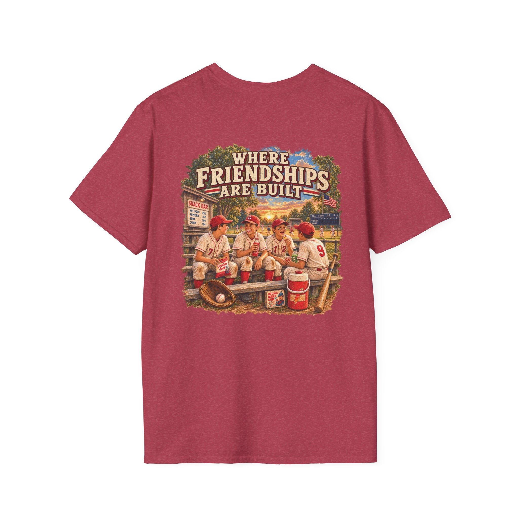 Vintage Baseball Nostalgia Shirt, Where Friendships Are Built Tee, Classic Baseball Fan Shirt, Game Day Graphic Tee, Sports Lover Gift