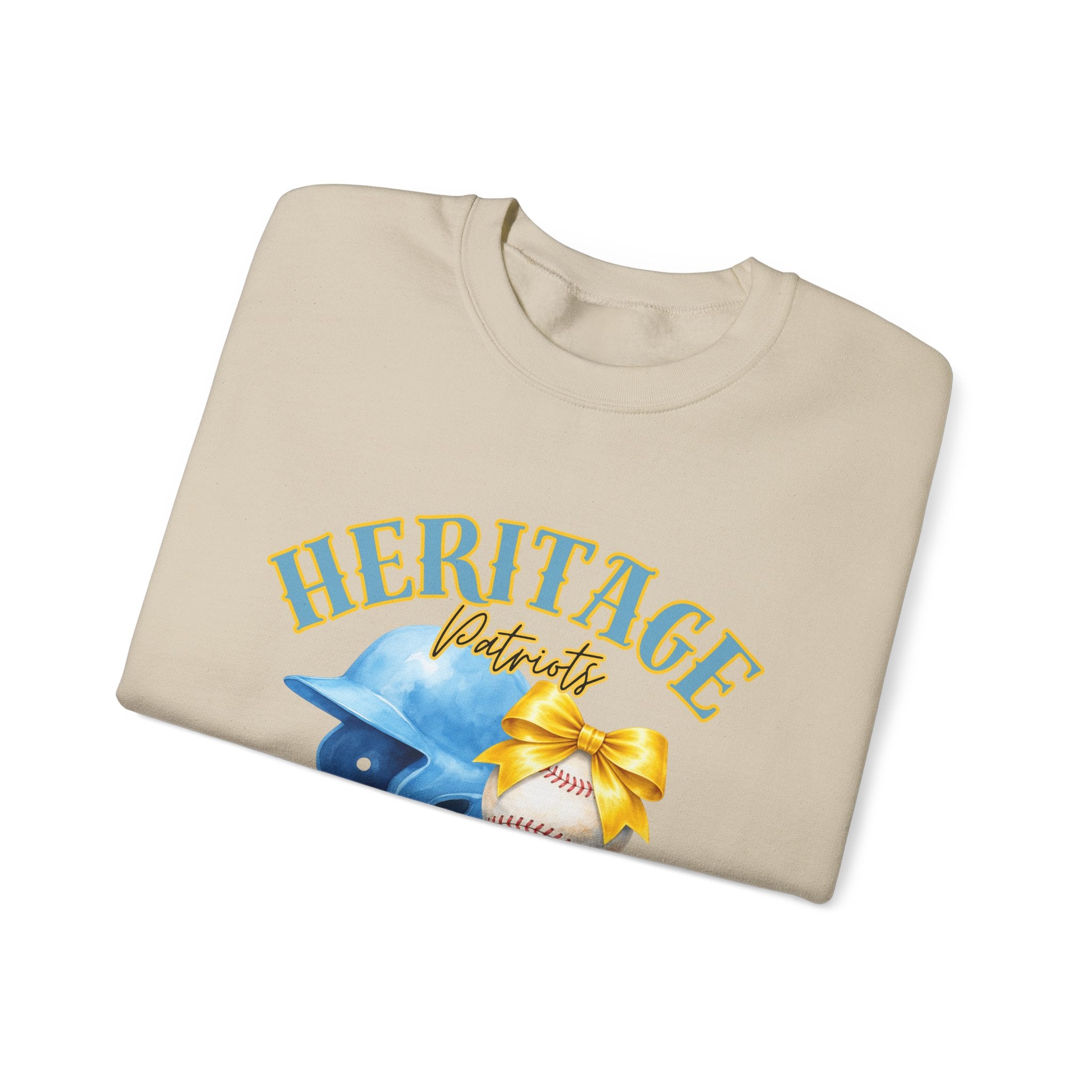 Heritage Patriots Baseball Crewneck Sweatshirt | Helmet, Ball, Bow