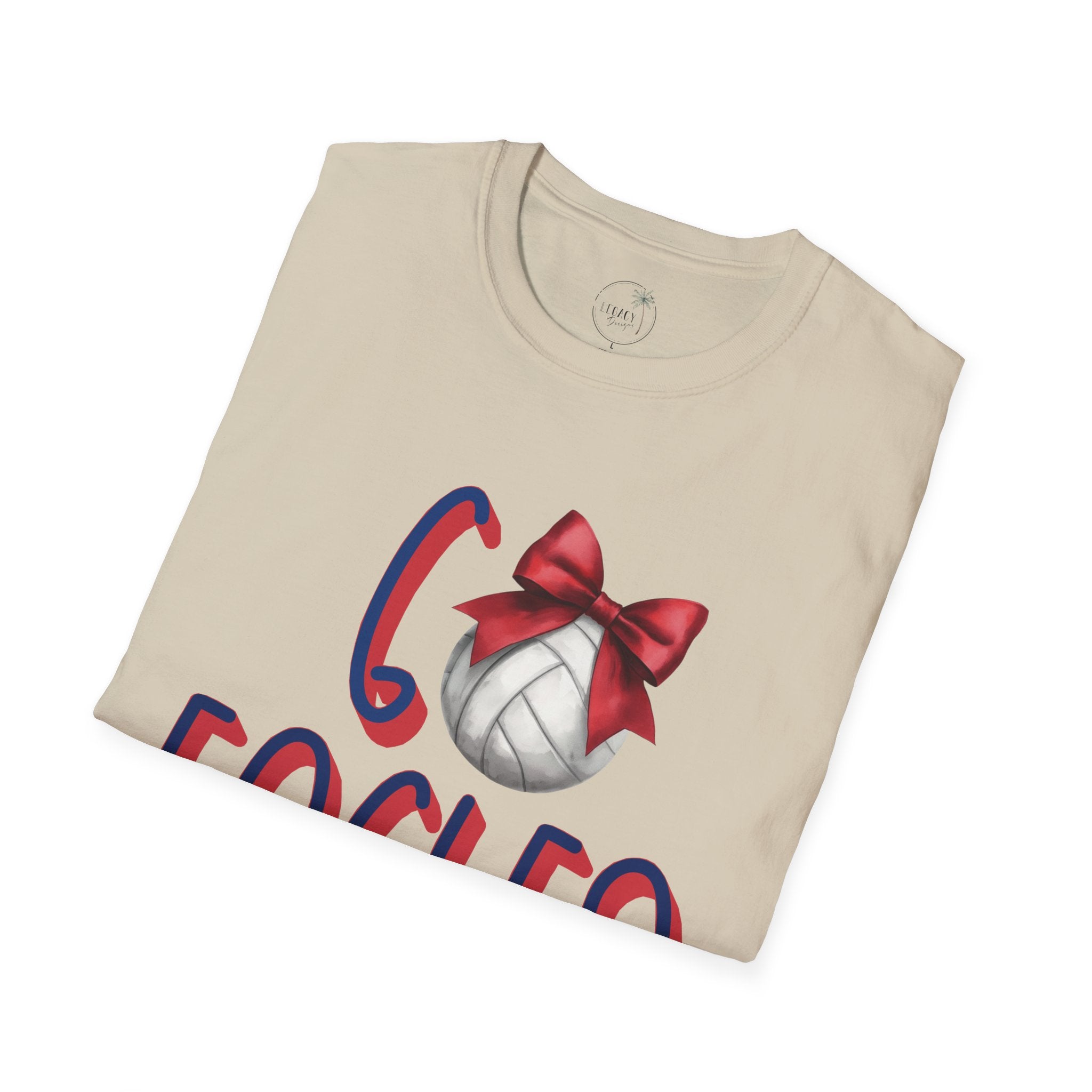 Go Eagles Volleyball with Red Bow T-Shirt | Go Eagles