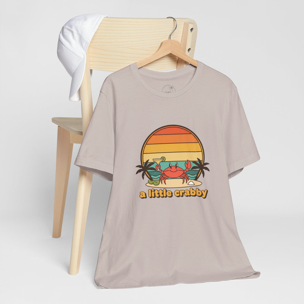 A Little Crabby Crab Sunset T-Shirt | Beach Palm Illustration