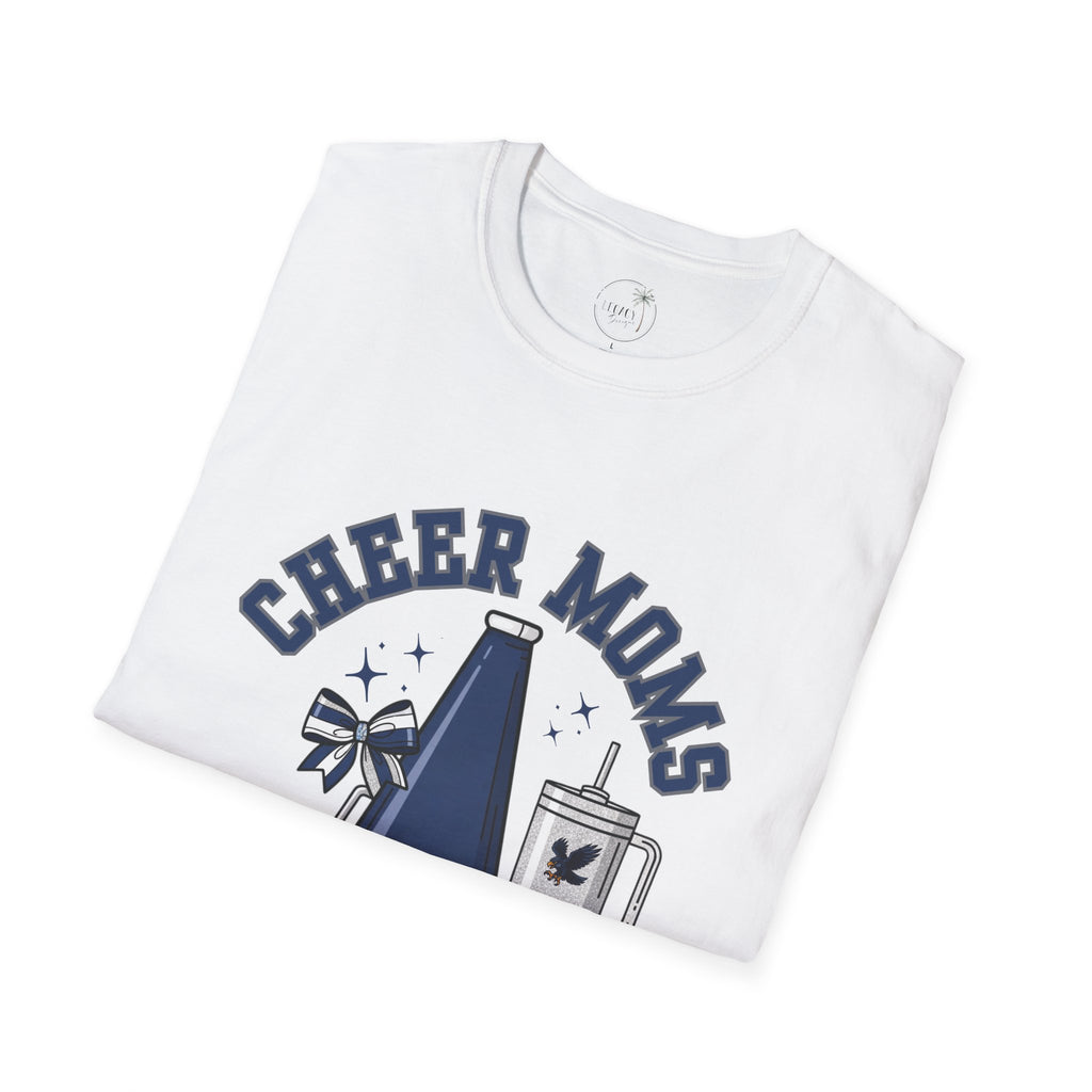 Cheer Moms Club T-Shirt | Pom Pom, Megaphone, Coffee Graphic