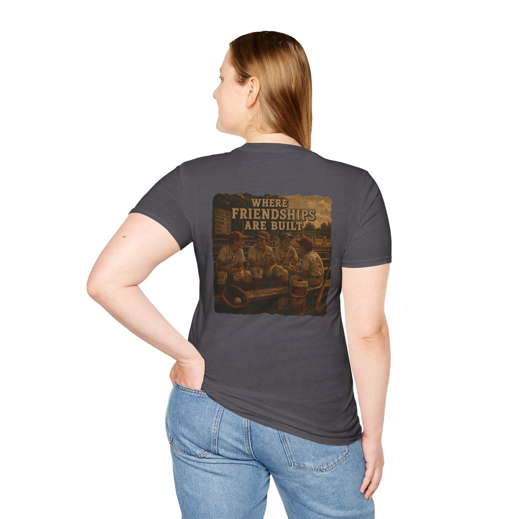 Vintage Baseball Nostalgia Shirt, Where Friendships Are Built Tee, Classic Baseball Fan Shirt, Game Day Graphic Tee, Sports Lover Gift