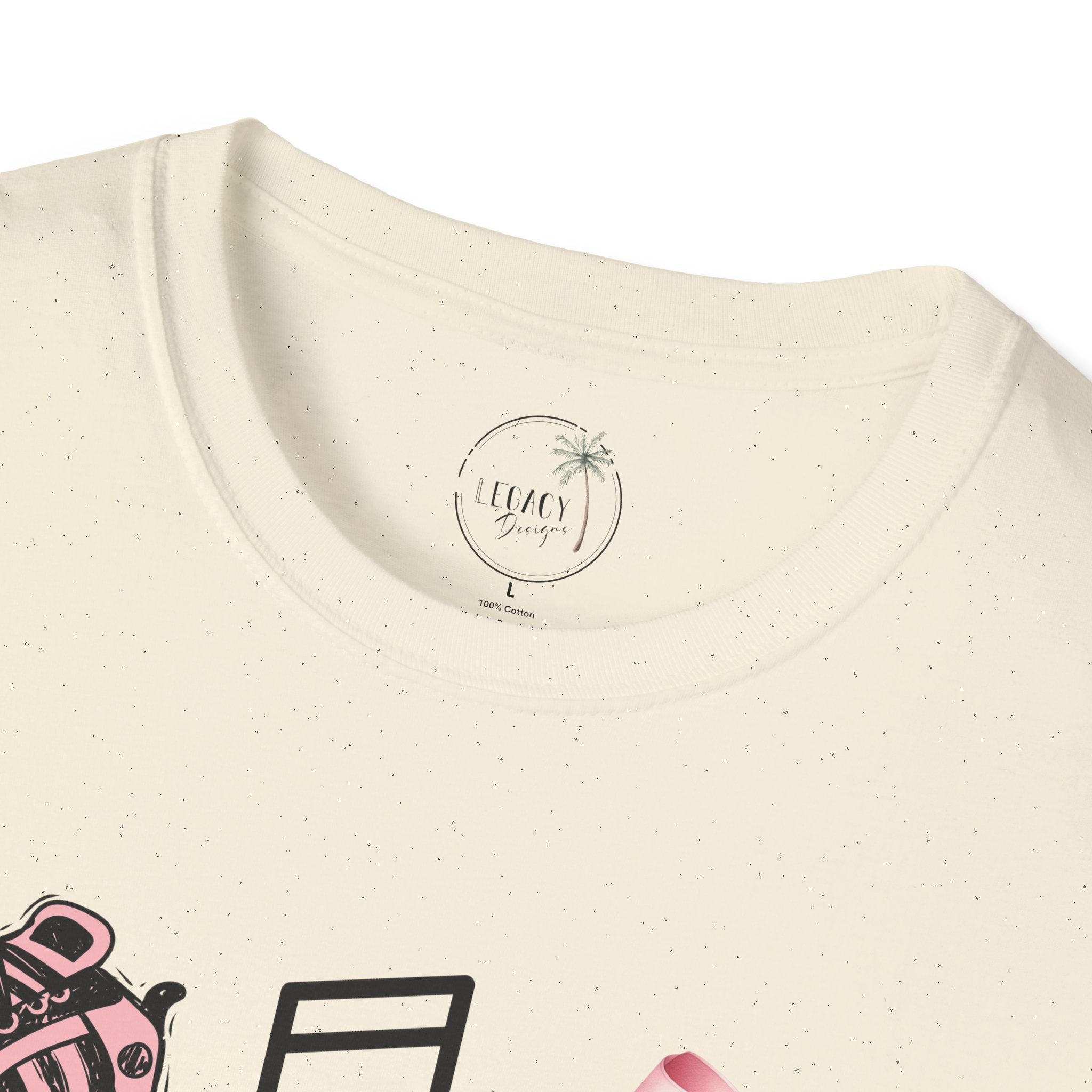 Hip Hop Dance Icons T‑Shirt — Pink Bows, Boombox & Sneaker Graphic