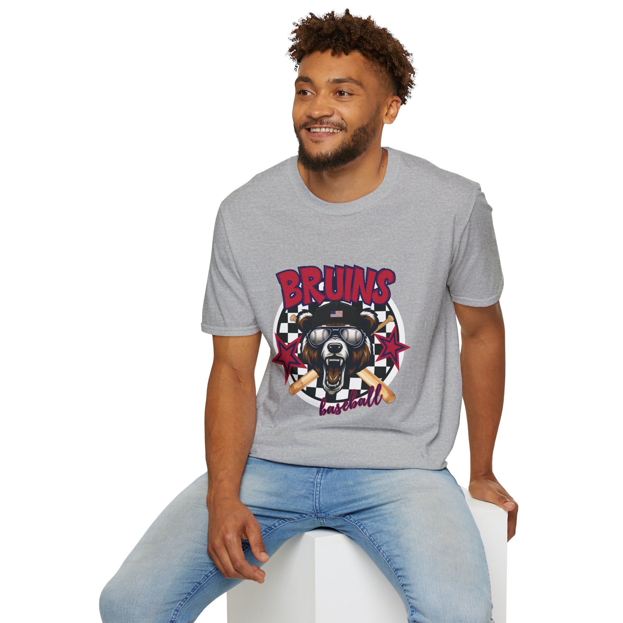 Bruins Baseball Bear T-Shirt | Vintage Helmet, Crossed Bats