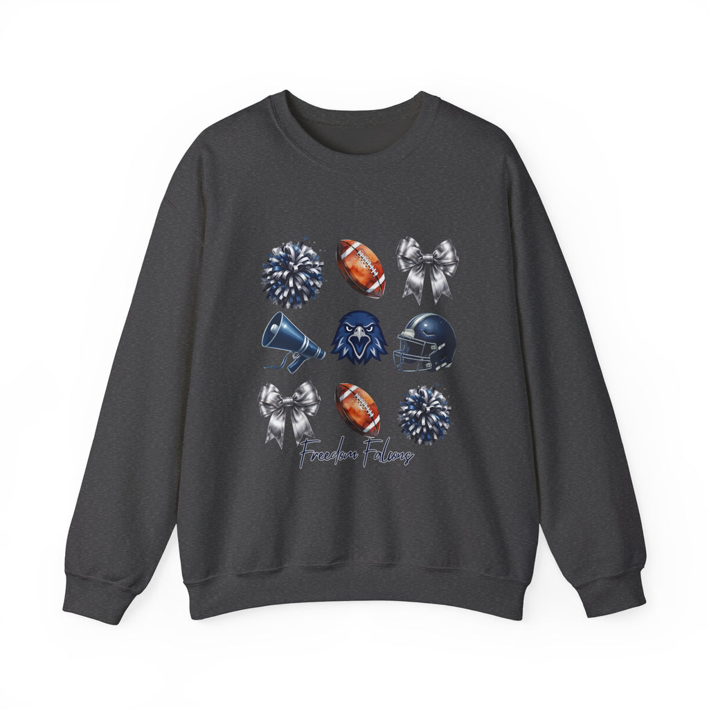 Freedom Falcons Football Crewneck Sweatshirt | Football Icons, Megaphone & Bows