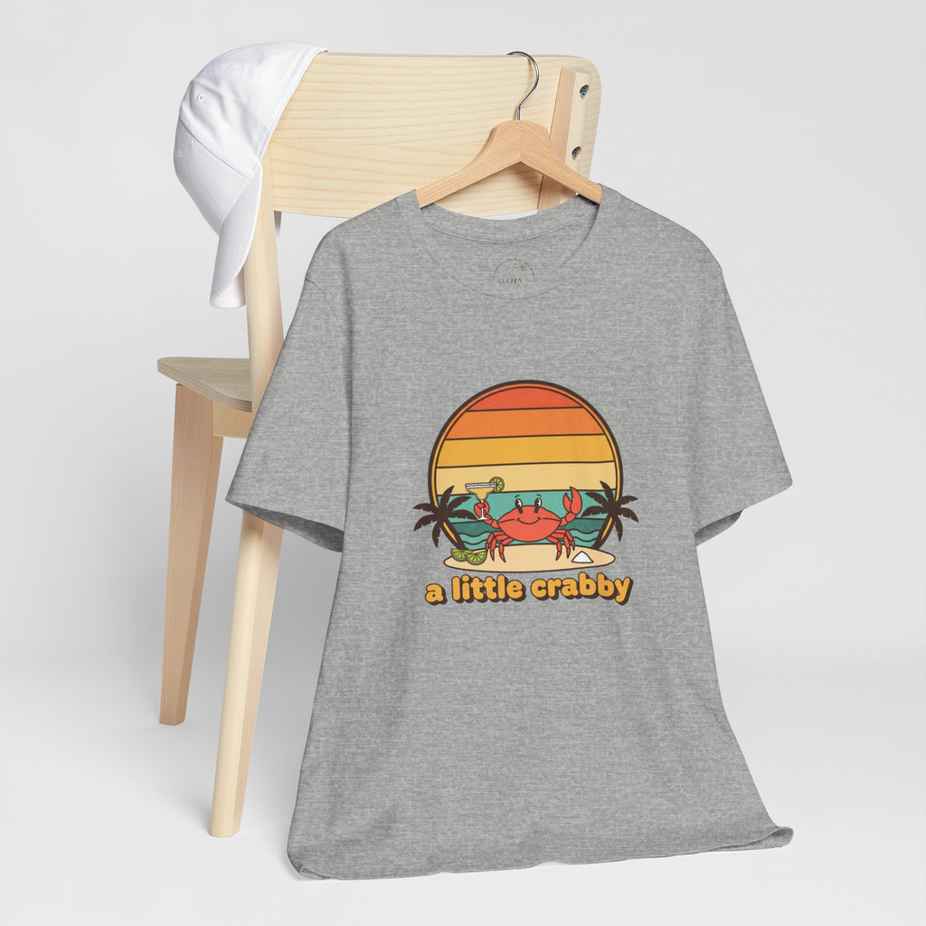 A Little Crabby Crab Sunset T-Shirt | Beach Palm Illustration