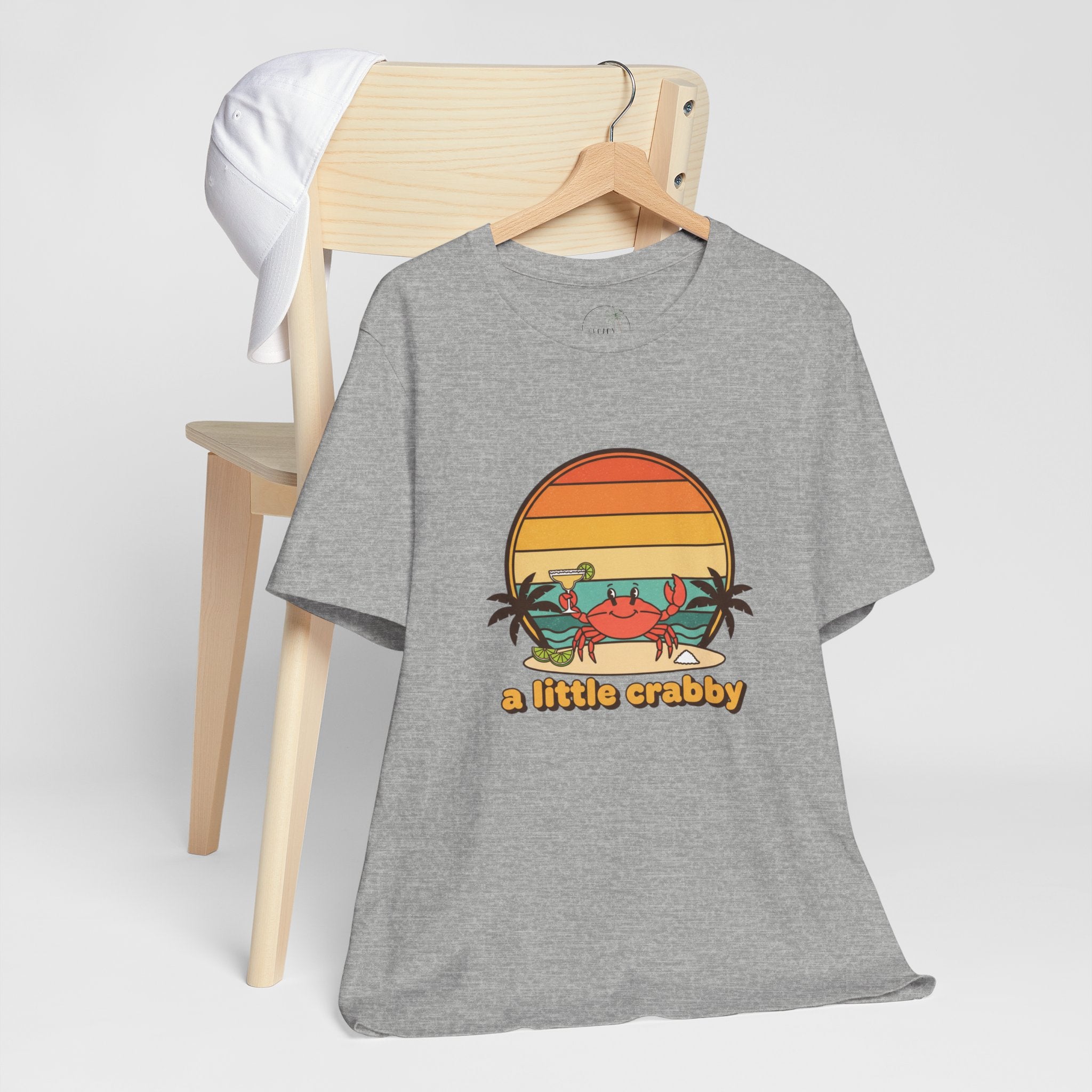 A Little Crabby Crab Sunset T-Shirt | Beach Palm Illustration