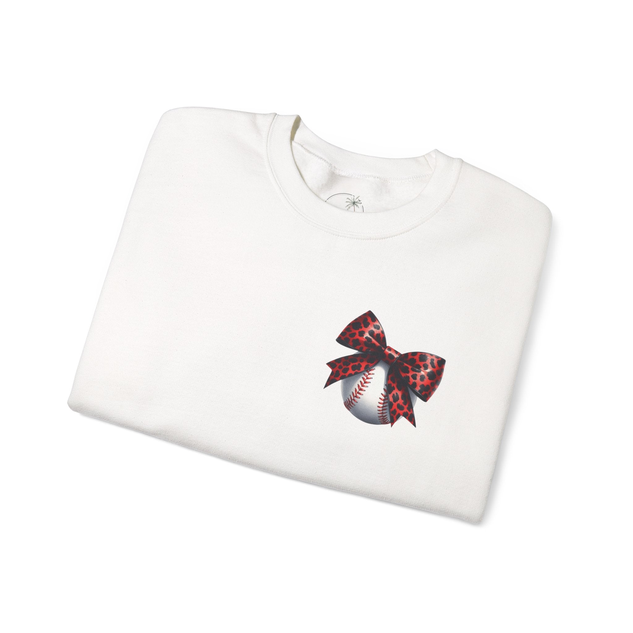 Rebels Leopard Bow Crewneck Sweatshirt | Baseball Graphic