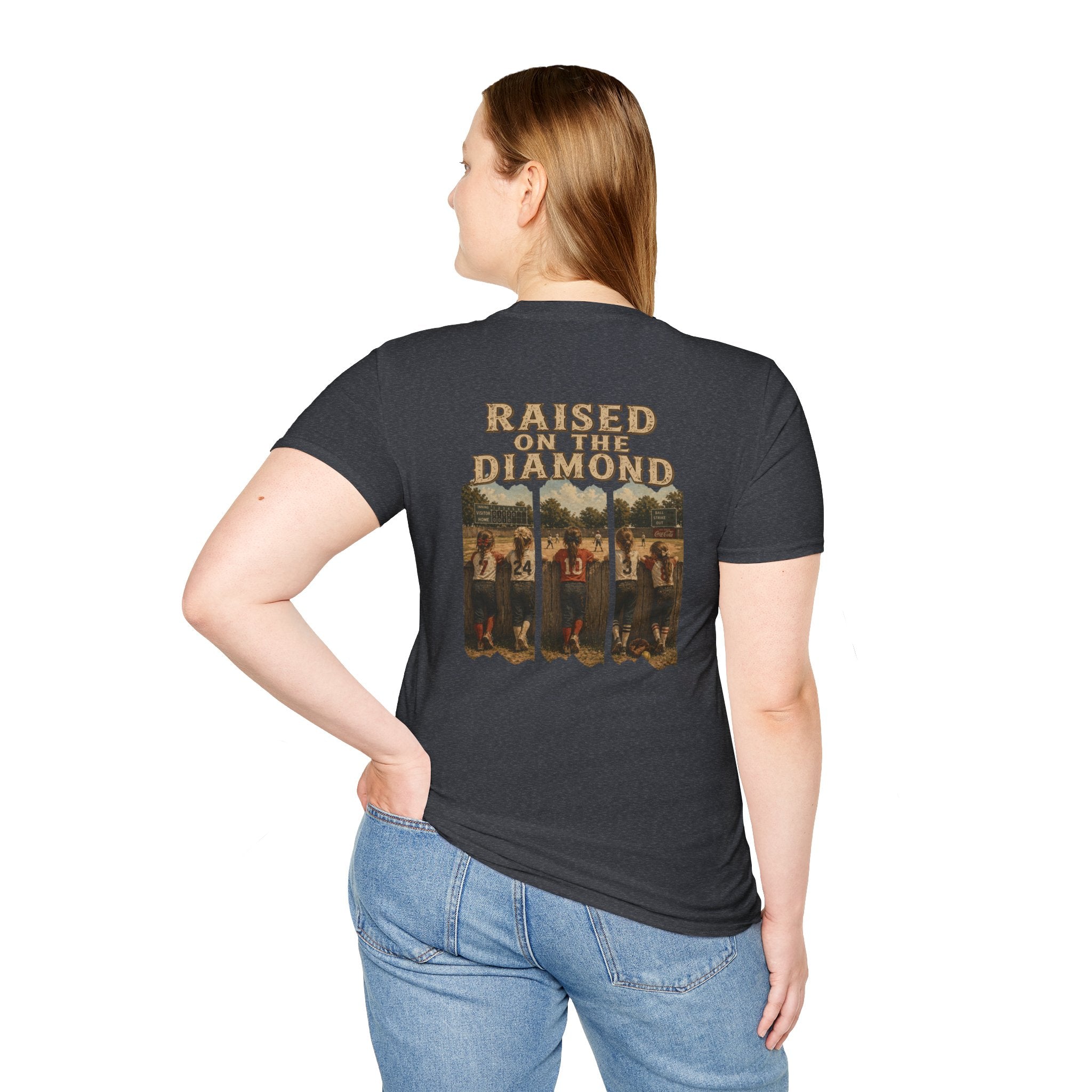 Raised on the Diamond T-Shirt | Baseball Vintage Photo Tee Retro Baseball tee