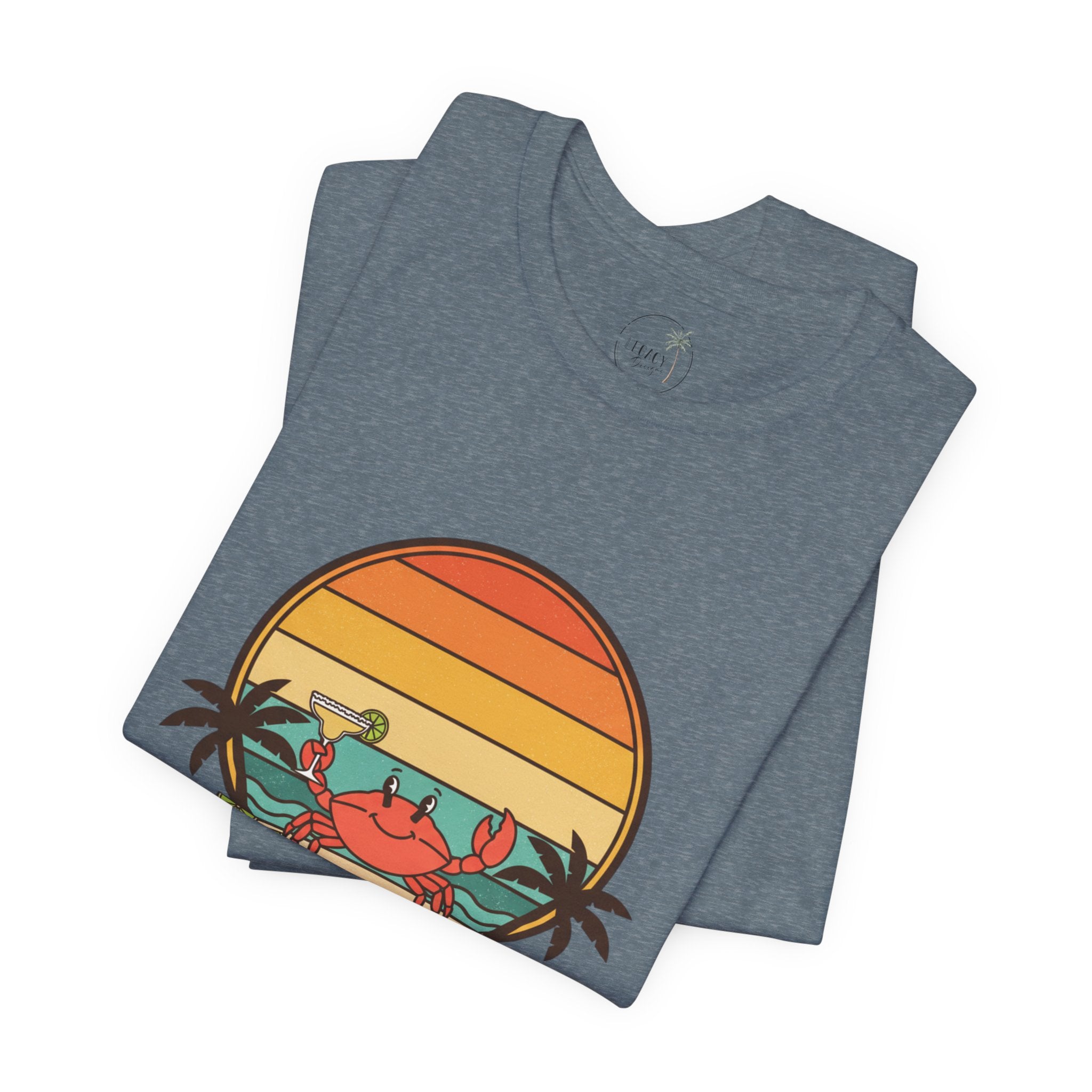 A Little Crabby Crab Sunset T-Shirt | Beach Palm Illustration