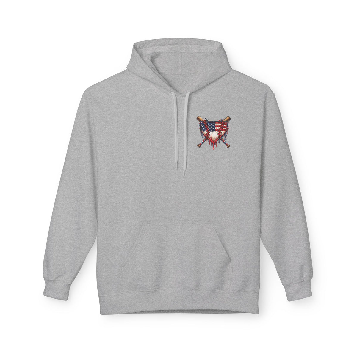 American Flag Baseball Home Plate Rebels Hoodie | Dripping USA Baseball Design
