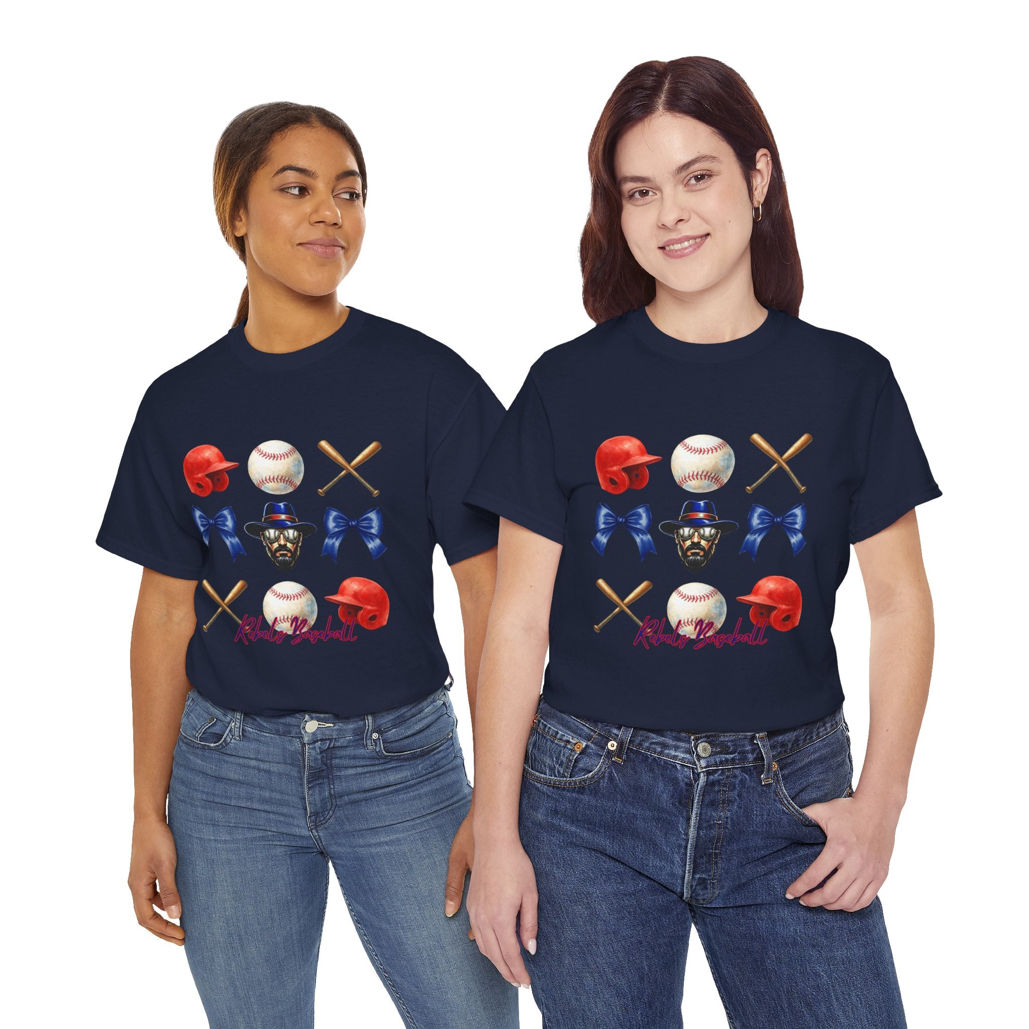 Rebels Baseball Helmet & Bats T-Shirt | Baseball Icons, Bow, Player Portrait