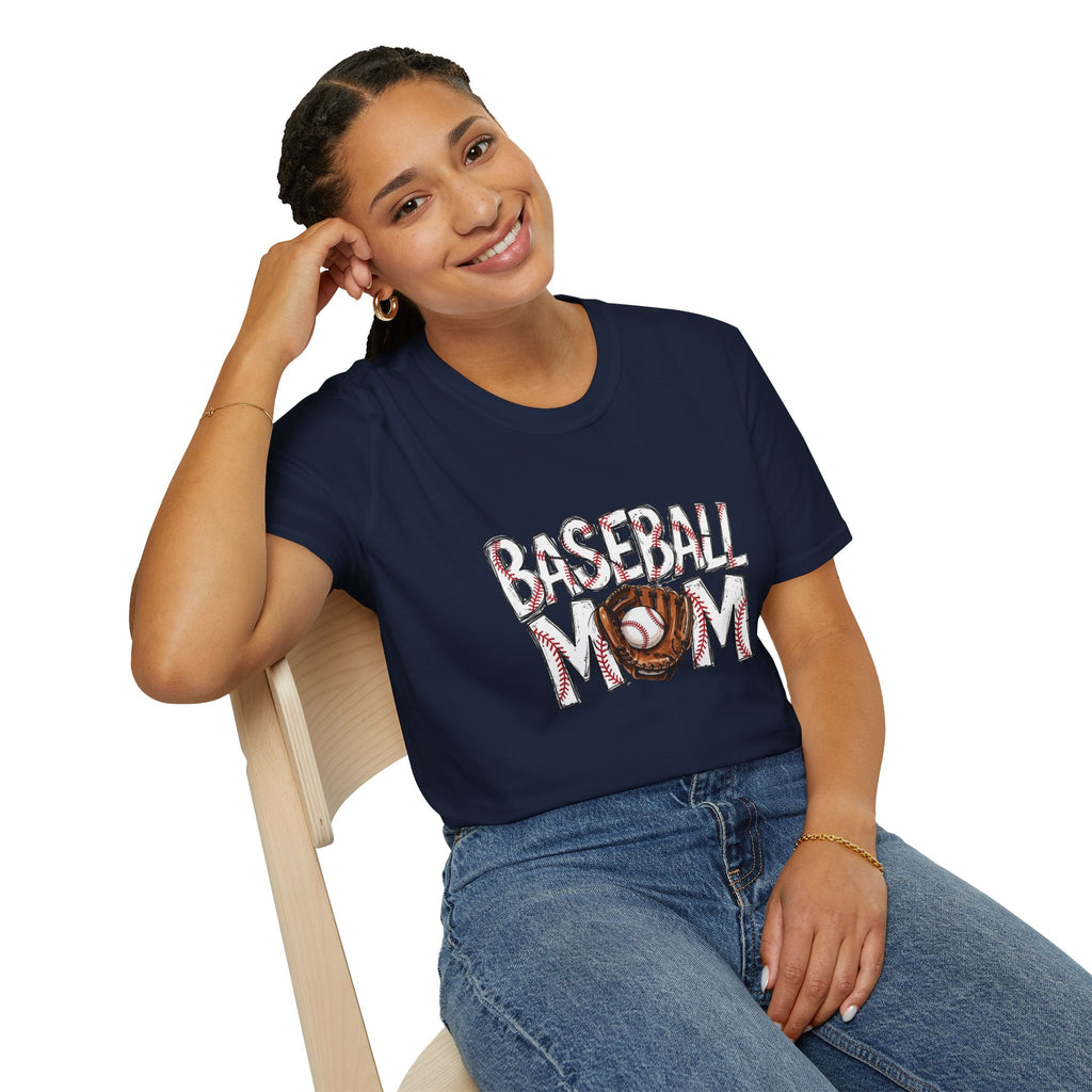 Baseball Mom T-Shirt | Baseball Ball Graphic, Mom Lettering