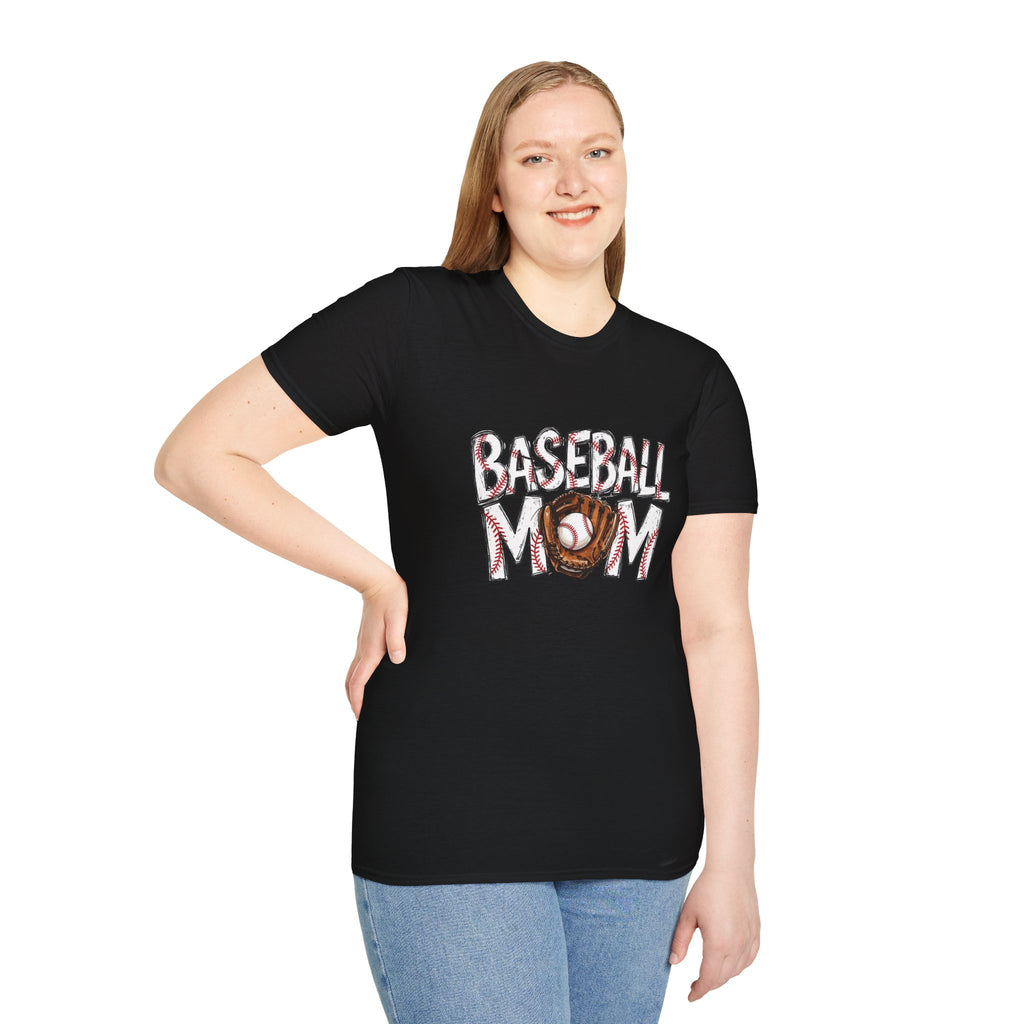 Baseball Mom T-Shirt | Baseball Ball Graphic, Mom Lettering