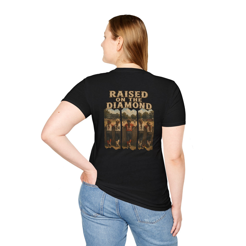 Raised on the Diamond T-Shirt | Baseball Vintage Photo Tee Retro Baseball tee