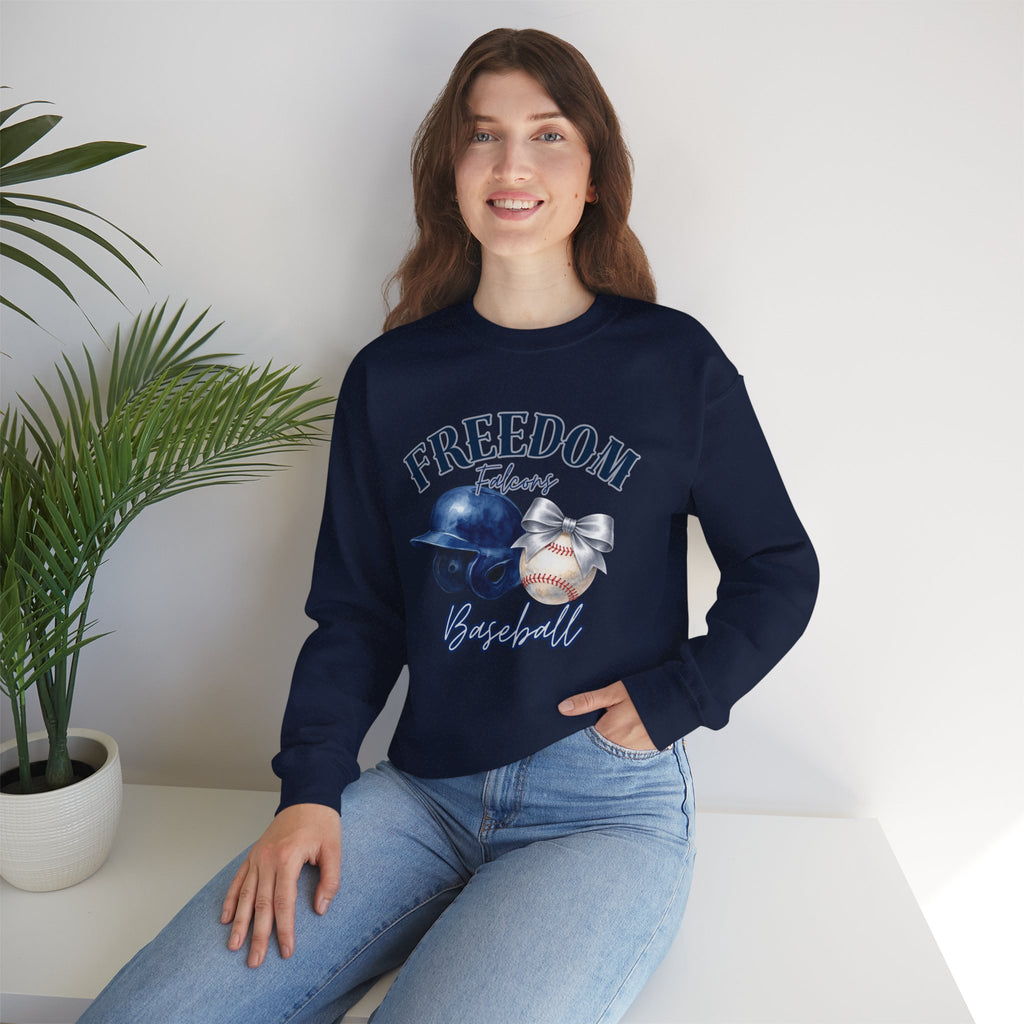 Freedom Baseball Crewneck Sweatshirt | Helmet and Baseball Graphic