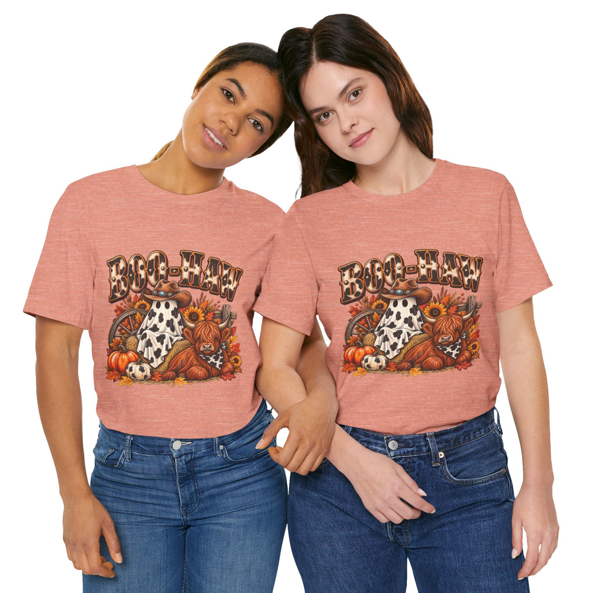 Boo-Haw Halloween T-Shirt  Western Ghost Cowgirl Tee, Fall Pumpkin Patch Shirt, Funny Country Halloween Graphic Tee