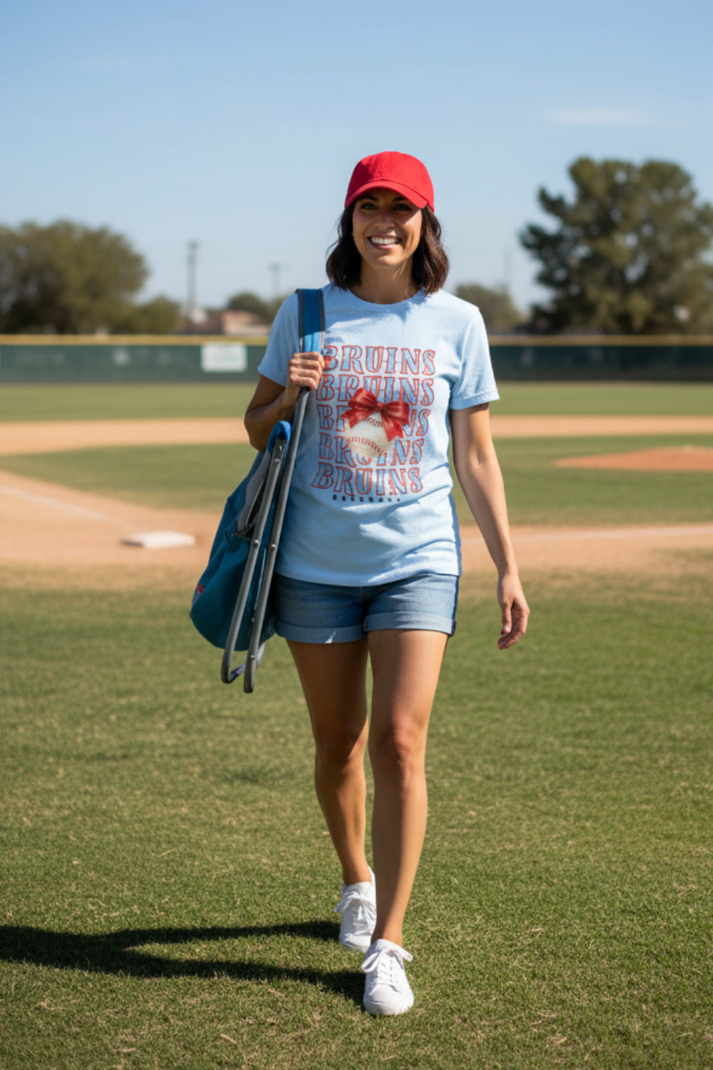 Bruins x3 baseball Tee | bow-accented softball design