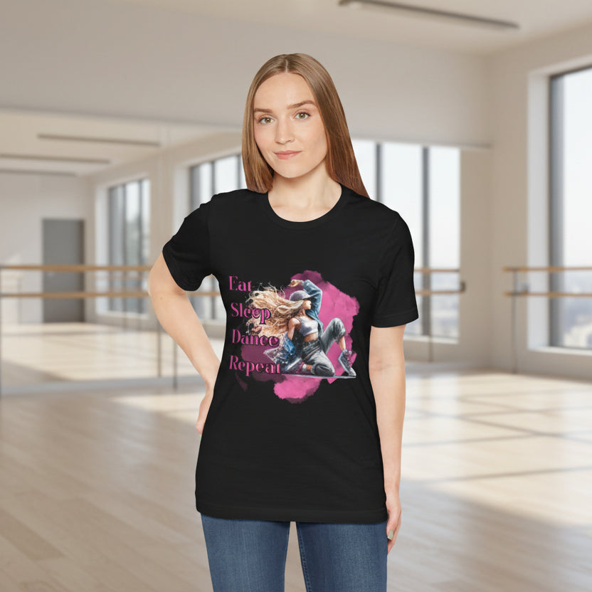 Eat Sleep Dance Repeat-Dance Lover's Unisex Tee, Gift for Dancers, Casual Dancewear, Festival Top, Unique Graphic Tee