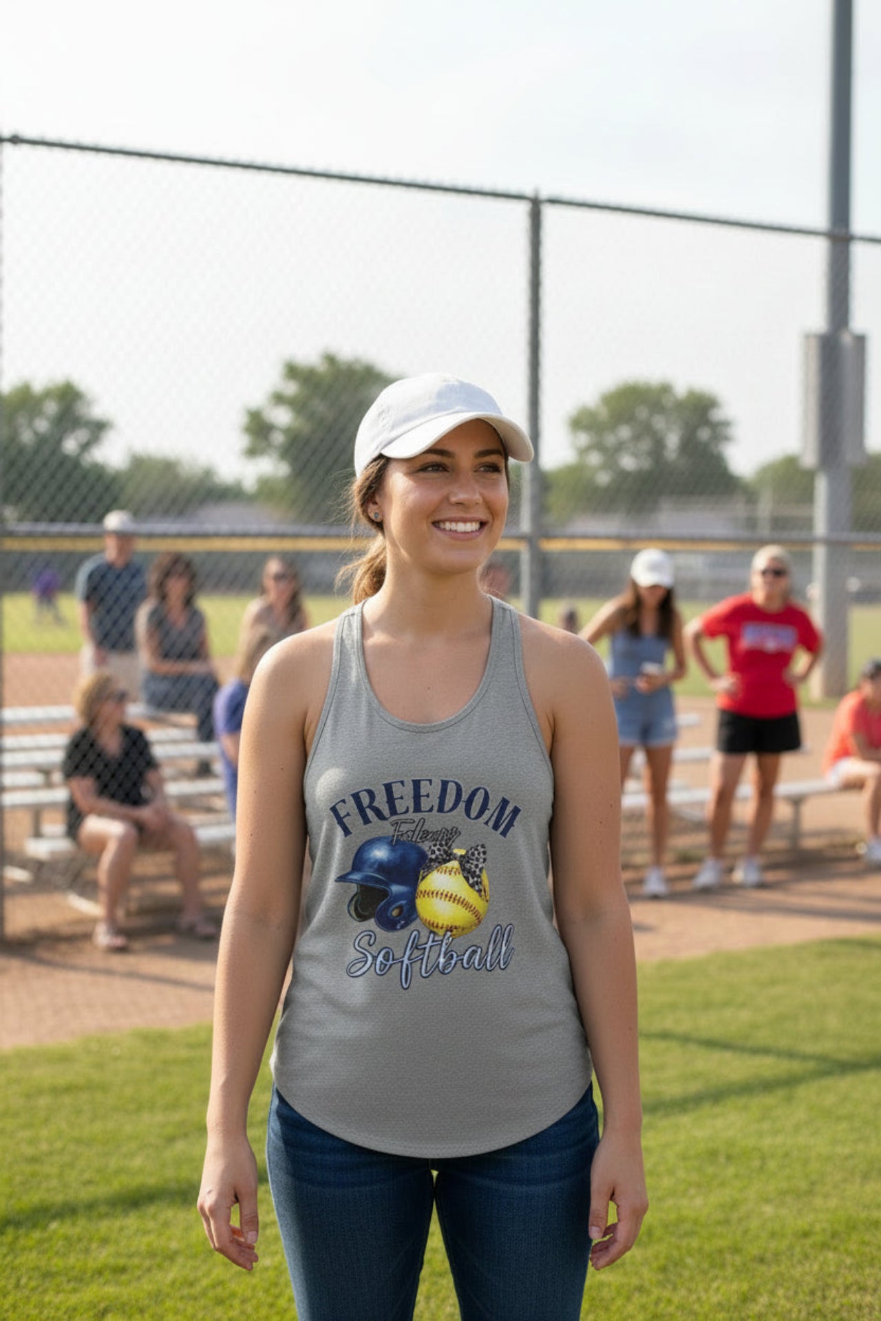 Freedom Falcon Softball  Ideal Racerback Tank