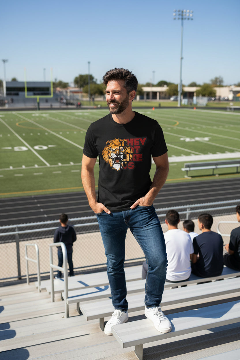 Lion They Not Like Us T-Shirt | Bold Graphic Tee | Sports Fan Pride Shirt | Liberty Lions Tee | Game Day Outfit