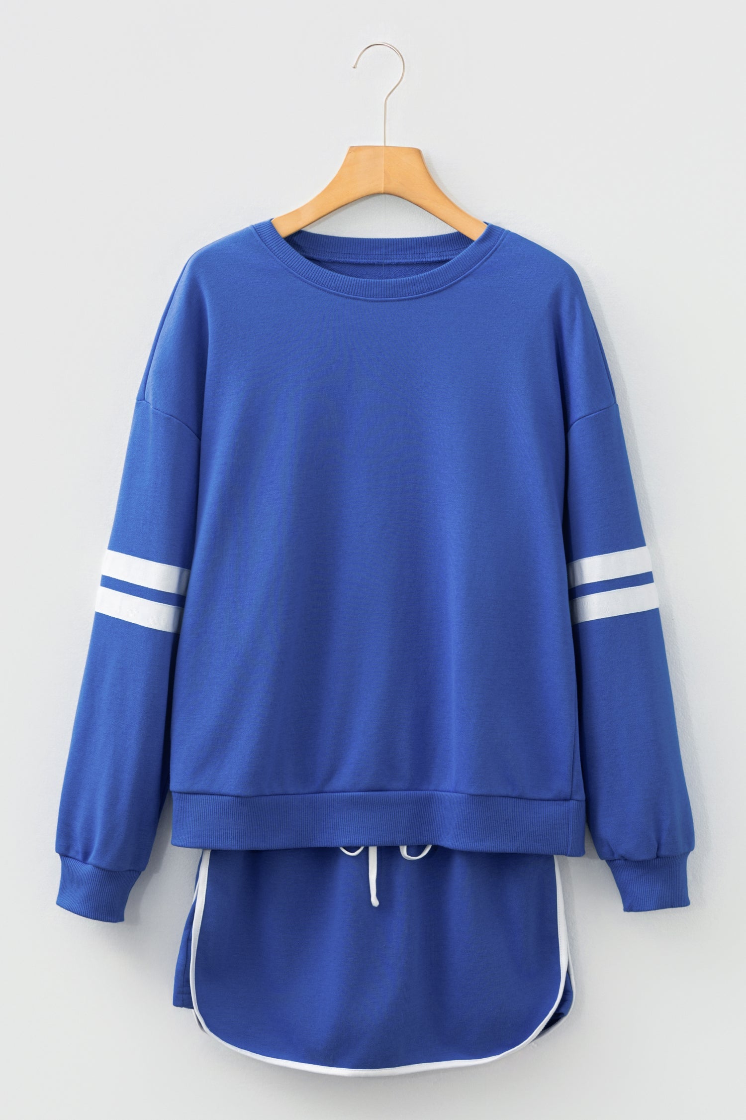 Sophia Shoulder Pullover Mini Skirt Sporty 2 piece set