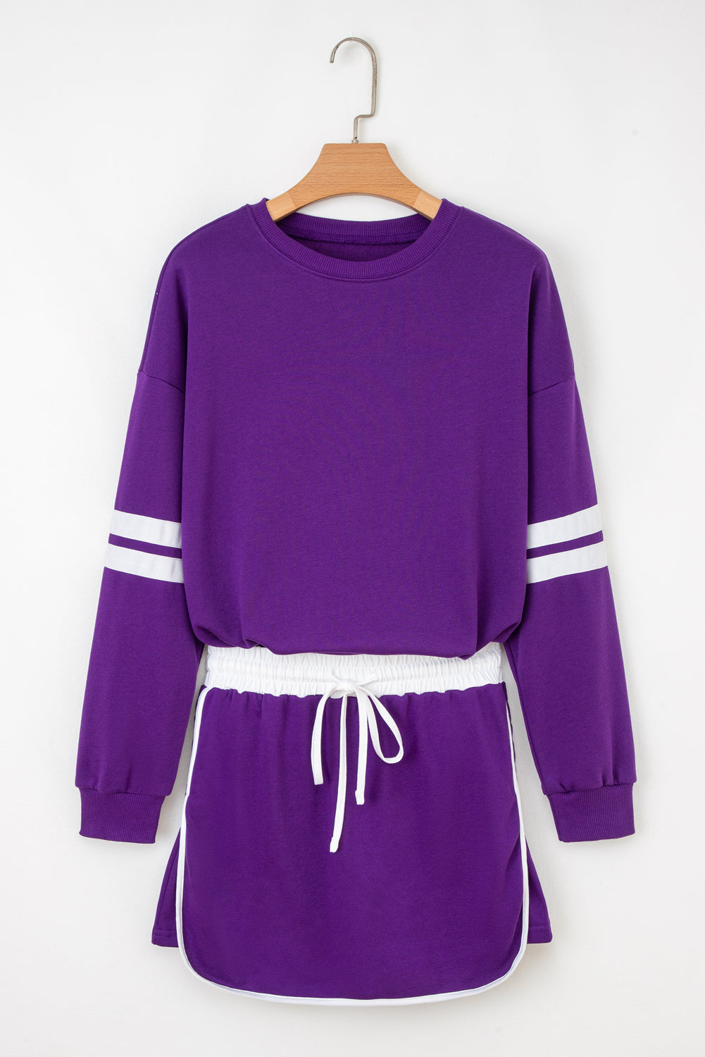 Sophia Shoulder Pullover Mini Skirt Sporty 2 piece set