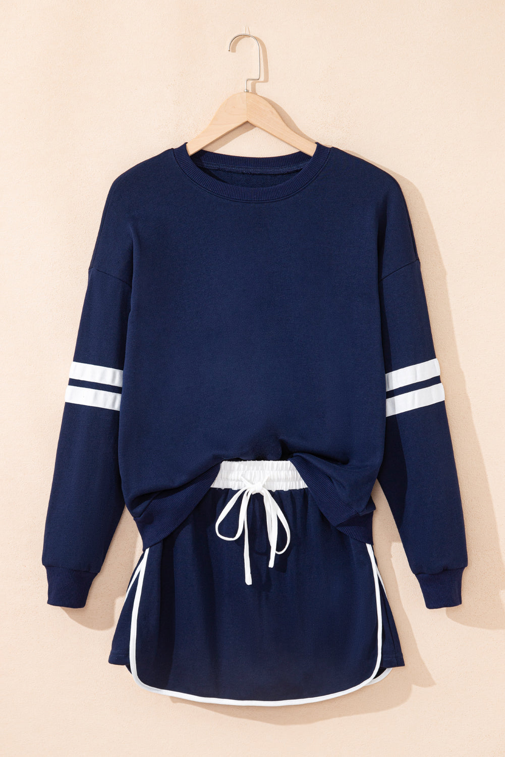Sophia Shoulder Pullover Mini Skirt Sporty 2 piece set