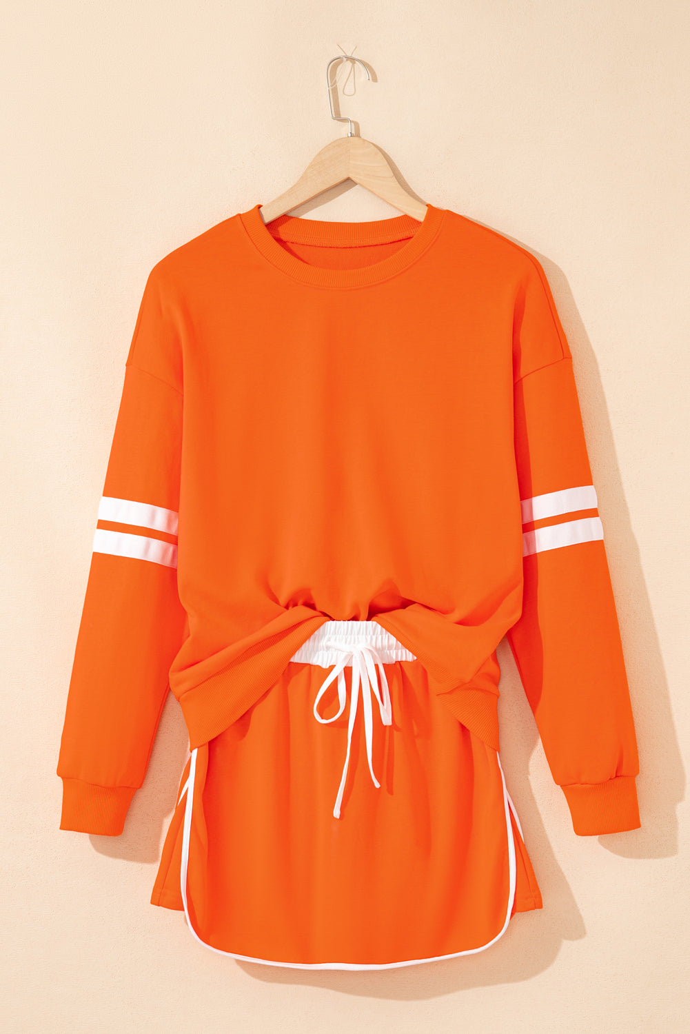 Sophia Shoulder Pullover Mini Skirt Sporty 2 piece set