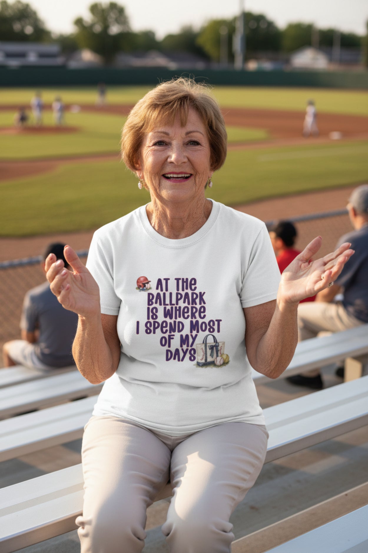 Baseball Fan T-Shirt — "At the Ballpark Is Where I Spend Most of My Days" Graphic Tee