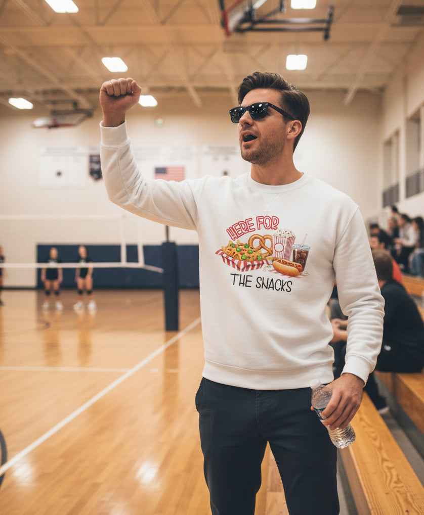 Here For The Snacks T-Shirt |Ballpark Snacks Nachos Popcorn Pretzel Soda